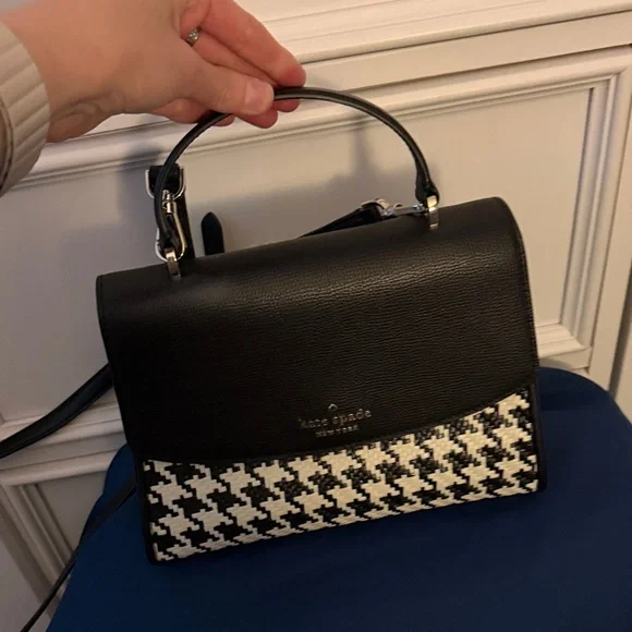 kate spade Black & White Houndstooth Darcy Bag - Picture 11 of 12